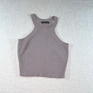 Brandy Melville Ribbed Racerback‎ Crop Tank Top Mauve Purple Knit